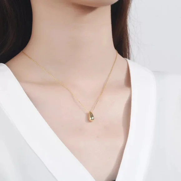 NEW Water Drop Necklace | 18k Gold Vermeil Over Sterling Silver - Picture 11 of 14